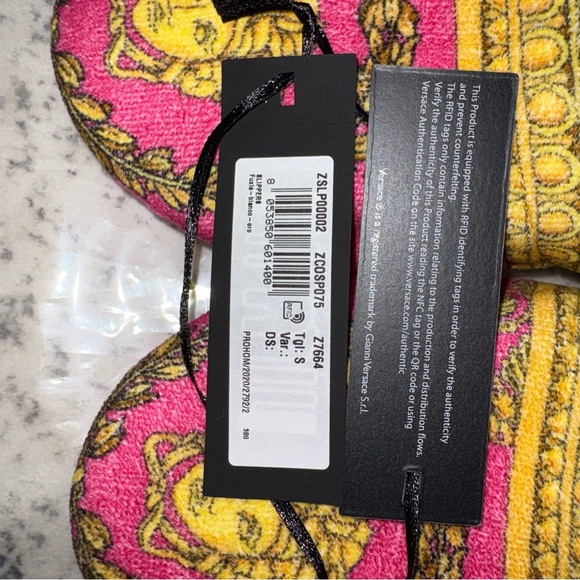 Versace Pink and Gold Medusa Slippers - Picture 6 of 12